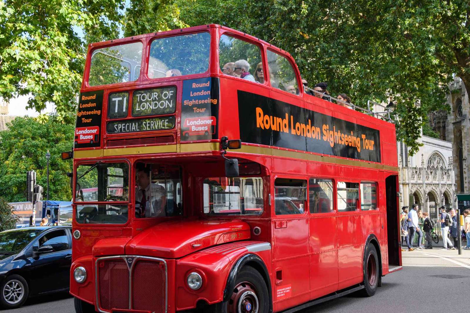 Londres: Visita guiada en un autobús antiguo de techo abierto