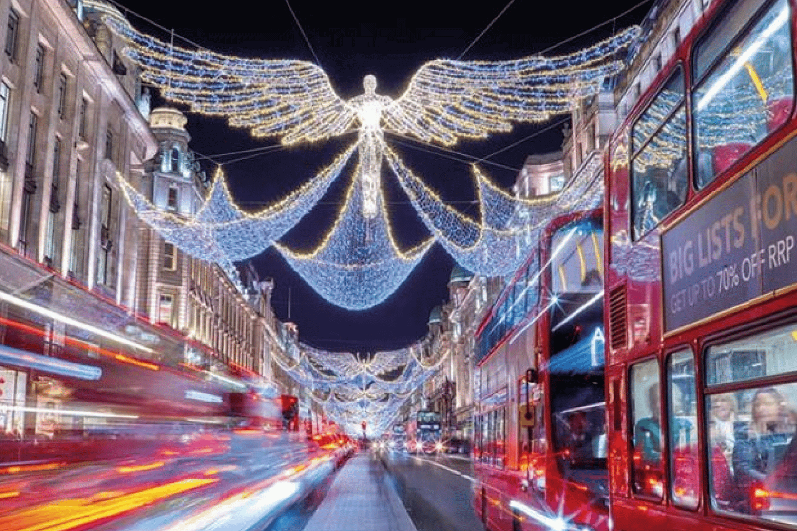 London: Christmas Lights by Night rundtur med öppen toppbuss