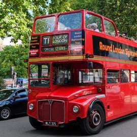 Londres: Visita guiada en un autobús antiguo de techo abierto